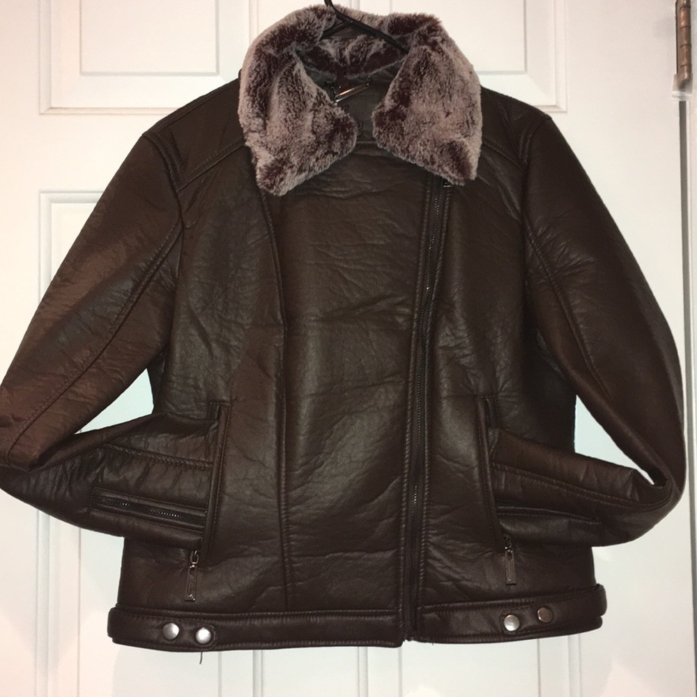 NWOT Faux Leather jacket (juniors)